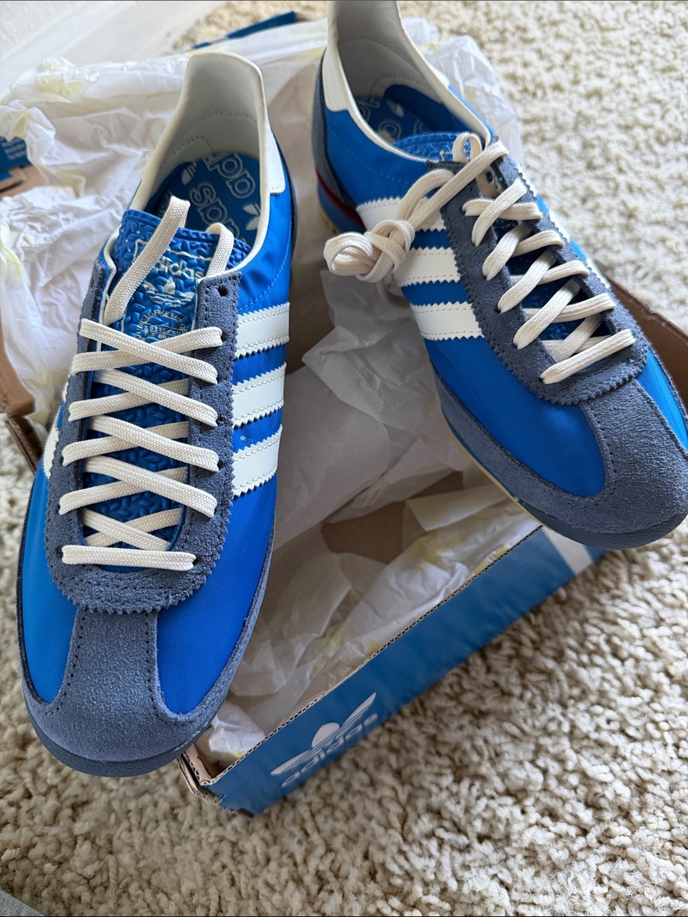 NWT Adidas SL 72 OG Women’s 8 Blue Cream Retro Sneakers JS0255